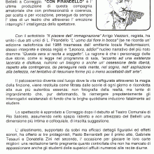 Con Pirandello ovvero il piacere dell&rsquo;immaginazione. Gruppo Teatrale Mandriolo, 1993.
